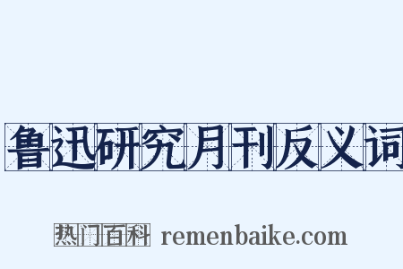 鲁迅研究月刊反义词是什么意思的图片